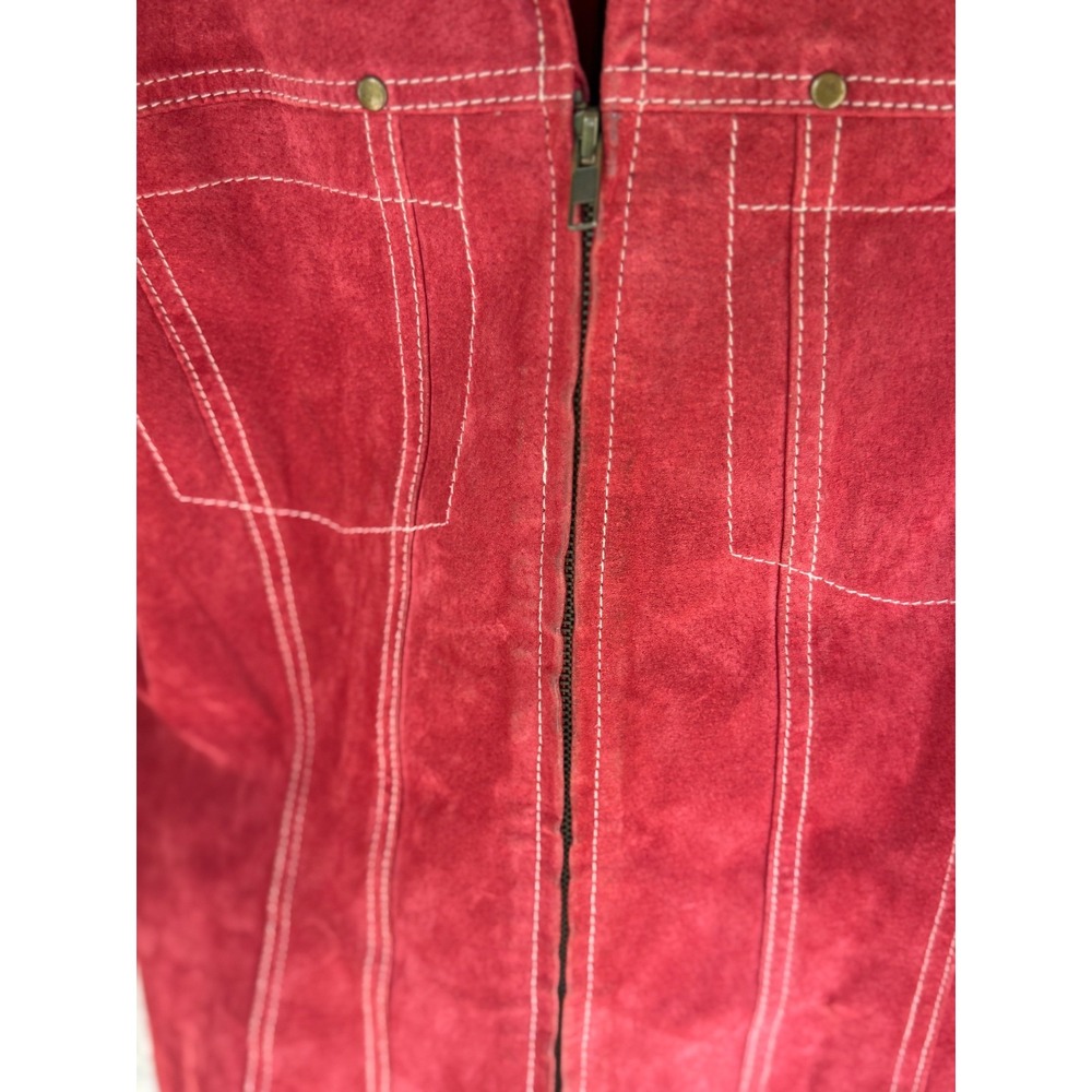 Coldwater Creek Rust Fall Suede Leather Jacket‎ Sz M City Office Career Business - Picture 5 of 9